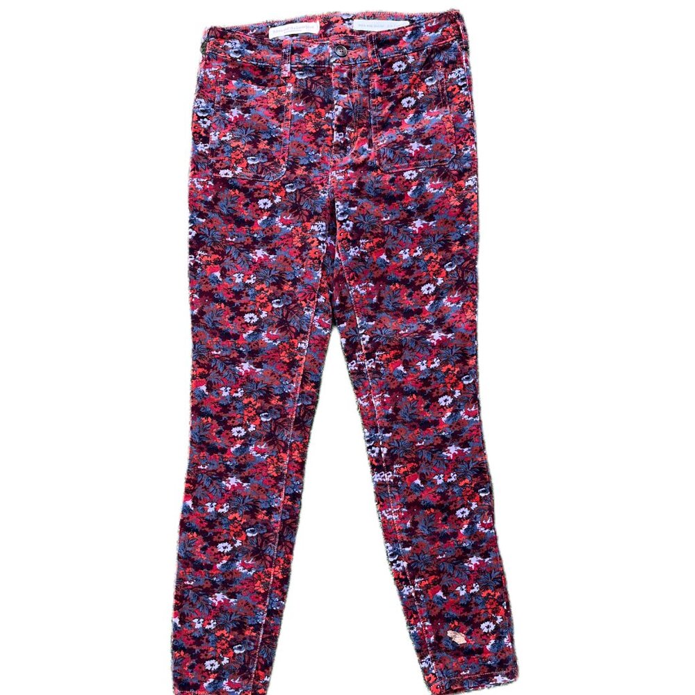 By Anthropology Pilcro and Letterpress Corduroy High Rise Skinny Floral Pants - Picture 3 of 7